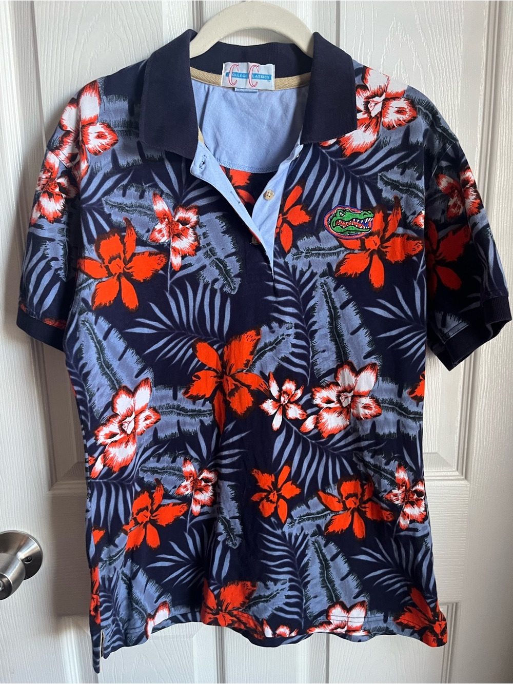 Men’s Medium Florida Gators College Classics Tropical Hawaiian Polo 100% Cotton